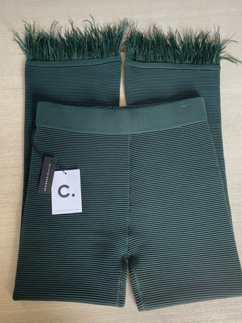 Callahan Dark Green Ribbed Pants